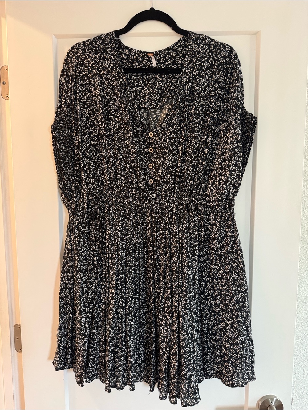 Free People One Fine Day Mini Dress in Black Combo